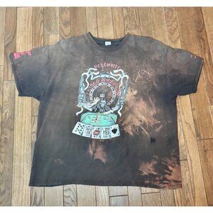 DOM King of spades Thrashed Grunge T Shirt 2019 Poker Run 2XL